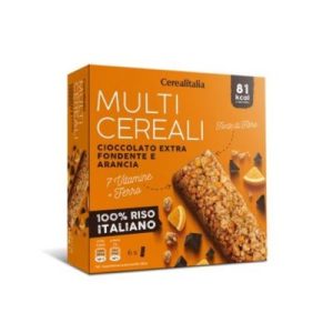 Home cerealitalia multicereal bar with plain chocolate & orange 126 g
