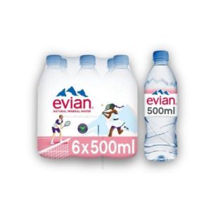 Home evian mineral water case 6x500ml bottles